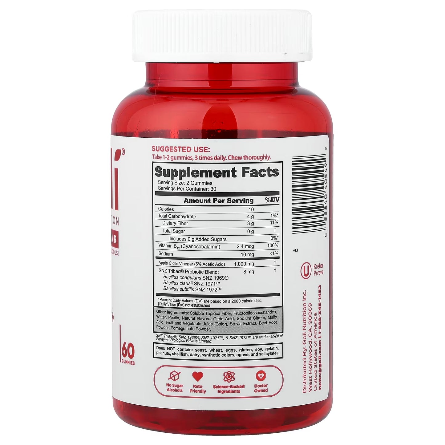 Goli Zero Sugar ACV+ Gummies